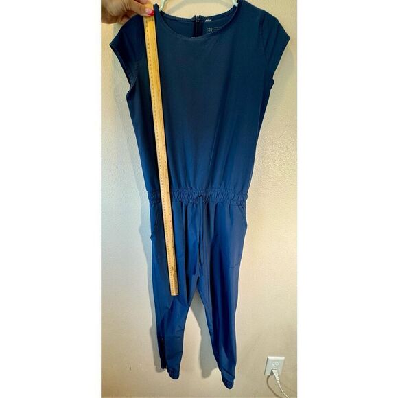 ALBION True Blue Jettersetter Cap Sleeves Elastic Waist Tie Jumpsuit Romper XXS - Picture 9 of 14
